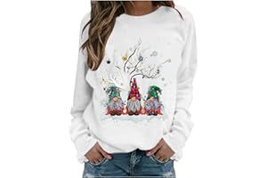 SHINEHUA Weihnachtspullover Damen Sweatshirt Rundhals Langarm Weihnachten Pullover Casual Christmas Sweat Oberteile Merry Christmas Sweatshirt Weihnachtspulli Teenager Mädchen Pulli Tops