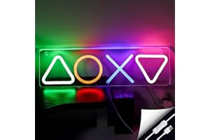 QXMH Gamer Neon Schild, LED Gaming Neon Schilder USB/Schalter, Grafik Dekoration Neon Zeichen Spielzimmer Dekor Lampe für Gamer Streamer Teenager Jungen Zimmer Kinder (Spiel)