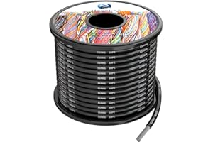 HAERKN 3.3mm² 12awg Silicone Electrical Wire Cable Black 10Meters 12 Gauge Hookup Wires kit Stranded Tinned Copper Wire Flexible and Soft High Temperature Resistance