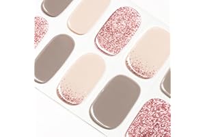 DANNI & TONI 28 Stickers Semi Cured Gel Nail Polish Strips Gel Nail Stickers (Young And Beautiful),Salon-Quality Gel Nail Polish Strips Manicure Stickers Set