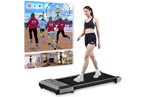 DeerRun Cinta de Correr para Caminar Debajo del Escritorio, máquina de Correr portátil de 2,5 HP con aplicación y Control Remoto, Cinta de Correr compacta y Delgada, Capacidad de 136 kg