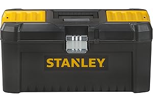 Stanley STST1-75518 Boite À Outils Plastique avec 2 Organiseurs Sur Le Couvercle - Plateau Porte-Outils - Larges Attaches métalliques - Cadenassable - Dimensions: 406mm x 205mm x 195mm