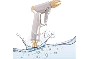 KONAMO Gartenschlauch-Sprühpistole aus Legierung, 4 Bewässerungsmuster, Hochdruck-Sprühdüse, robuste Metall-Wasserpistole für Bewässerung von Pflanzen, Autowäsche usw