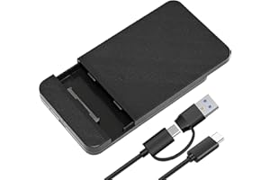 SUNNIFLY Carcasa Disco Duro 2,5 ", USB 3.1 Carcasa SSD, Velocidad de Transmisión de 5 Gbps, Compatible con Discos Sata SSD/HDD de 2,5 Pulgadas 9,5/7 mm, Cable USB C/A