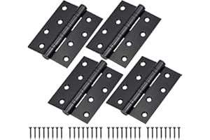 Aprilye 4 Stk Scharnier Edelstahl 100mm, Türscharnier Groß Schwerlast Scharniere mit Schrauben für Holztür Gartentor Aussen - Schwarz