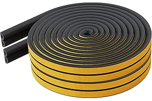 BYNSAER Taśma uszczelniająca do drzwi, okien, 20 m, samoprzylepna uszczelka okienna, ochrona przed kolizją, guma piankowa, taśma uszczelniająca, samoprzylepna, czarna