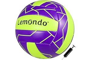 ‎LEMONDO Lemondo Soft Volleyball PU – Größe 5 mit Ballpumpe – Wasserfester Spielball für Strand, Training, Indoor & Outdoor – Komfortabler Grip(mit Pumpe)