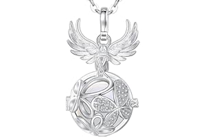 Only faith Collar Llamador de Angeles Mujer Embarazada Arcageles Angel de la guarda Chapado en Plata Regalo para Futuras Mamás