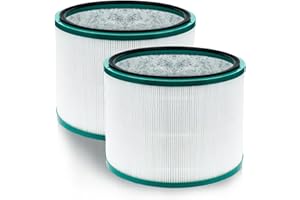 BAMBOOST HEPA - Filtro di ricambio per Dyson Pure Cool DP01 DP02 DP03 e Dyson Pure Hot+Cool Link HP00 HP01 HP02 HP03, filtro di ricambio con fibra di vetro carbone attivo, 2 pezzi