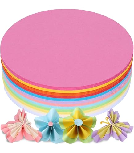 Lot De 500 Feuilles De Papier Rondes 10cm - 10 Couleurs Assorties - Loisirs Créatifs, Déco Scolaire