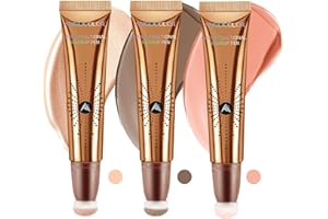 ANGLICOLOR Angicolour 3-Piece Cream Bronzer Set - Lightweight Blendable Contour Sticks, Liquid Blush & Contour, Long-Lasting, Waterproof, Vegan & Cruelty-Free (01+04+05, 36ml)