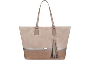 David Jones - Damska Duża Torba na Zakupy - Torba na Ramię Skóra PU Canvas Wodoodporna - Torebka Długie Uchwyt - Tote Bag Shopper - Pracy Szkolny Kobiet - Różowy