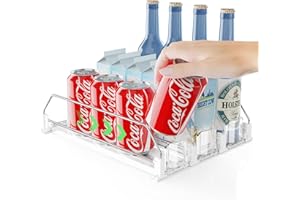 Yositochuan Lattina Organizzatori Automatico,Dispenser Lattine Frigorifero,Dispenser per lattine di Birra per Frigorifero,Bianco Rotolamento Organizzatore Birra Lattina Frigorifero