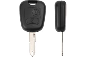 Betterher Lot de 1 Coque de Clé concu Compatible pour CLE telecommande Peugeot 107 207 307 Citroen C1 C2 C3 C4 C5 fob 2 Boutons Case Remplacement