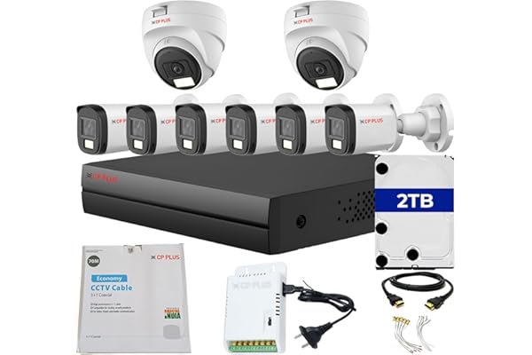 CP PLUS 8 DVR 2MP 6x 2x , - , CCTV , , 8 SMPS, 70 , 2TB HDD, BNC/DC