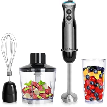 Frullatore A Immersione Wancle 600W - Minipimer Con Lame Acciaio, Modalità Turbo, Nero - Foto 4