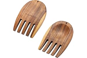 muso wood Posate per insalata, in legno, 2 pezzi, 13 x 9 cm, in legno di acacia