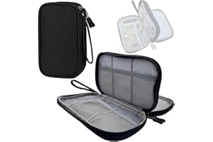 GIEEU Akcesoria elektroniczne, organizer na kabel, przenośna wodoodporna dwuwarstwowa uniwersalna torba podróżna na kable, przewody, ładowarki, słuchawki, karty SD, mobilny zasilacz