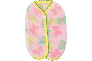 KUTKUT Soft Fleece Small Dog Cat Jacket with Colourfull Butterfly Print, Cozy Winter Pet Clothes for Small Dogs & Puppies, Warm Puppy Sweater Vest with Snap Buttons (Size: M, Chest: 40cm)