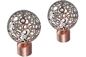 Your Home Online Metal Curtain Pole Rod Pack of 2 Finials/Ends for 19mm 28mm Diameter Poles Antique Copper (Set Of 2 Osaka Finials, 28mm)