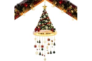 Santa Hat Pendant Light, Warm White LED Christmas Hanging Light | Festive Ceiling Christmas Decoration, Indoor & Outdoor Holiday Lighting For Porch, Patio, Party Ceiling Decor