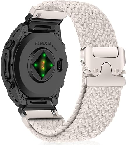 RanBluu QuickFit 22 Mm Nylon Armband Für Garmin Tactix/fēnix/Epix – Geflochten, Elastisch, Magnetisch, Sternenlicht-Farbe
