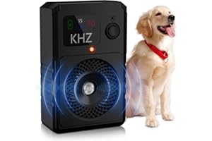 QEWEUUIE Anti Bell Gerät Hunde - 50 Fuß Reichweite - 3 Modi Antibell Ultraschall Gerät - IPX5 Wiederaufladbar Hundegebell Stoppen mit Farbdisplay Drinnen Draußen für Kleine/Mittelgroße/Große Hunde