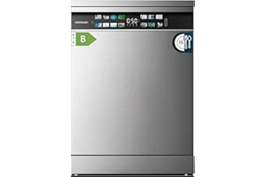Cecotec Lavavajillas 60 cm Libre Instalación Bolero Aguazero 6700 Inox B. 15 Cubiertos, Bajo Consumo, Motor Inverter Plus, Pantalla Fullcolor XXL, Tercera Bandeja, 8 Programas, Dual Zone Wash, Inox