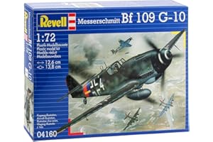 Revell Modellbausatz Flugzeug 1:72 - Messerschmitt Bf109 G-10 im Maßstab 1:72, Level 3, originalgetreue Nachbildung mit vielen Details, 04160, Originalfarbe