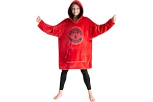 Manchester United F.C. Boys Oversized Fleece Hoodie, Hooded Poncho, Cosy Loungewear - Gifts for Boys