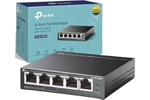 TP-Link TL-SF1005P 5 Port Fast Ethernet PoE Switch, 4 PoE+ Ports at 67W, Desktop Network Swtich, Plug & Play, Sturdy Metal with Shielded Ports, Fanless, Extend and Priority Mode