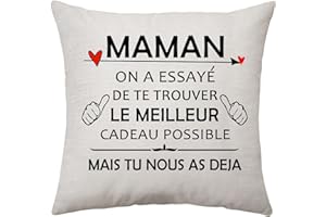 Aconesong Cadeau pour Maman Housse de Coussin Idee Cadeau Maman de Noel et Anniversaire Original Idee Cadeau Fete des Meres - on A Essaye de Te Trouver Possible, mais tu Nous as Deja (Maman)