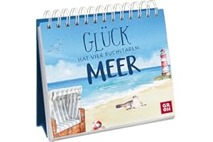 Glück hat vier Buchstaben: MEER: Spiralbuch zum Aufstellen mit Sprüchen und Illustrationen für alle Küstenkinder und Wellenreiter (Geschenke für alle, die das Meer lieben)