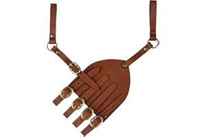 Mythrojan Rana de espada de cuero Rapier, 5" x6', Marrón para mano derecha.