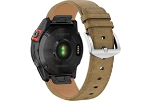 XIIORE Skórzany pasek Fenix 8, 47 mm, pasek 22 mm do Fenix 7, Fenix 7 Solar, Fenix 7 Sapphire Solar, Fenix 7 Pro, Fenix 6 /pro/Sapphire, Fenix 5/plus, Forerunner 935/945/955, Approach S60, Quatix 5/6/7