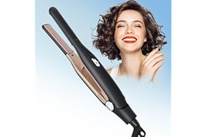 FACAIO mini prostownica do włosów, do kręcenia i prostowania, automatyczne wyłączanie, 5 regulowanych temperatur (120-210°C), technologia jonizacji ujemnej