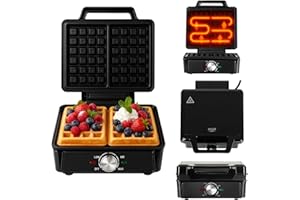 ‎ADLER EUROPE ADLER EUROPE Gofrownica, Chrupiące Gofry Belgijskie, Gofry Amerykańskie, Moc 1600W, Regulacja Temperatury, Głębokie Płyty, Adler AD 3088