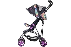 PLAY LIKE MUM Daisy Chain Zipp Zenith Dolls Pushchair - For ages 6-13 years old. Adjustable handles from 89-95cm (Rainbow Hearts)