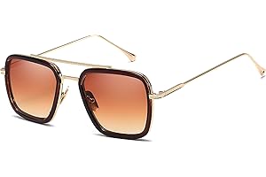 SHEEN KELLY Retro okulary przeciwsłoneczne Tony Stark kwadratowe okulary metalowe oprawki dla mężczyzn kobiet okulary