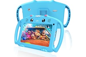 VESWWE Tablette Enfants 7 Pouces Tablette Tactile Enfant avec WiFi Quad Core 2Go RAM 32Go ROM Android Tablette Bebe Contrôle Parental Kid-Proof Étui(Bleu)