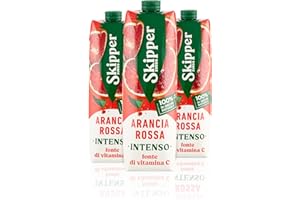 Zuegg Skipper Succo di Frutta Gusto Arancia Rossa, Bevanda all’Arancia Rossa, Fonte di Vitamina C, Contenuto di Frutta 20% - Senza Glutine, 100% Ingredienti di Origine Naturale (3x1L)