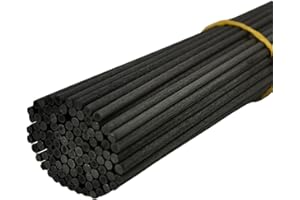 OUGUAL 100 Piezas Varillas difusoras de Fibra, Varillas difusoras de Aceite Esencial de habitación para Fragancia de Aroma (Negro, 28cm*3mm)