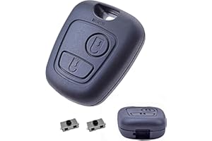 ANGOFIZ Coque Clé Télécommande sans Lame Compatible avec Citroen Berlingo Picasso Saxo Xsara Peugeot Partner 406 Modèle Lame à Insérer sans Vis + 2 Boutons Poussoir Switch