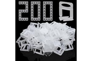 Lvjkes 200 Piezas Niveladores de azulejos, 3 mm Sistema de nivelación de azulejos, Nivelación precisa, Mejorar la eficacia, Para baldosas con un grosor de 3-15 mm (3 mm)