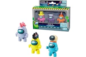 Bizak Wśród nas S3, zestaw 3 przegubowych figurek z 3 zabawnymi akcesoriami, wymiary 5-7 cm, różne modele do kolekcjonowania różowy+fioletowy+pomarańczowy (64116303)