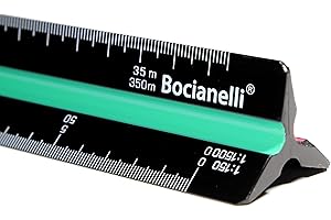 BOCIANELLI Noir 30 cm Règle à échelles Réduction Kutch Triangulaire Plastique 1:20 1:25 1:50 1:100 1:125 1:150 1:200 1:500 1:1000 1:1250 1:1500 1:2500 Dessin Technique Industriel Architecture Ingénieur