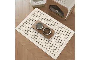 Hearda Futtermatte Hund rutschfest, Europäisch Stil Napfunterlage Hund Saugfähig Katzen Futternapf Unterlage Schnelltrocknend Unterlage Katzennapf Futternapf Matte (60x90cm,Vintage Stil)