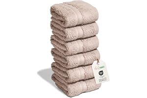 nice homeit – Lot de 6 lavettes 30 x 30 cm en Coton bouclé – Douces et absorbantes, idéales pour Le Visage, Les invités, la Cuisine, Le Maquillage ou Le Voyage – Fabriquées en Italie (Rose poudré)