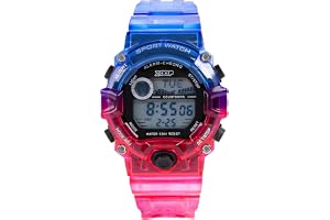 Zoop Digital Watch with Digital Dial & Transparent Blue Red Strap for Boys Kids, from House of Titan - 16051PP05