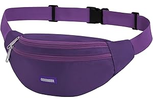 GERIINEER Bumbags and Fanny Packs for Women Ladies Men Kids Waterproof Bum Waist Bag with Bilateral Adjustment Belt 4 Zip Pockets for Hiking Travel Outdoor Activities